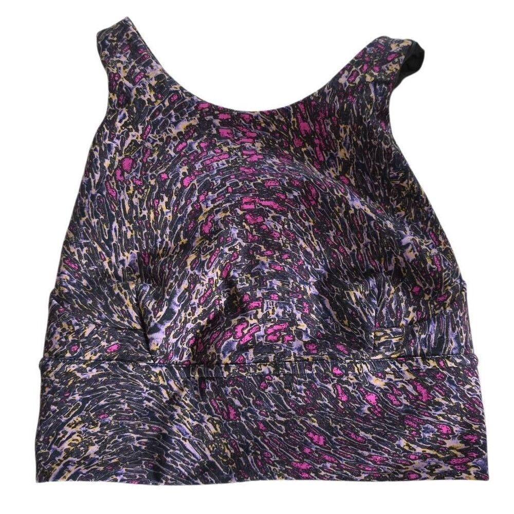 Lululemon Women's Size 2 Black Purple High Neck Sports Bra